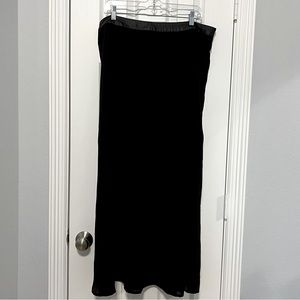 Black Skirt with Faux Leather Waistband size 1X